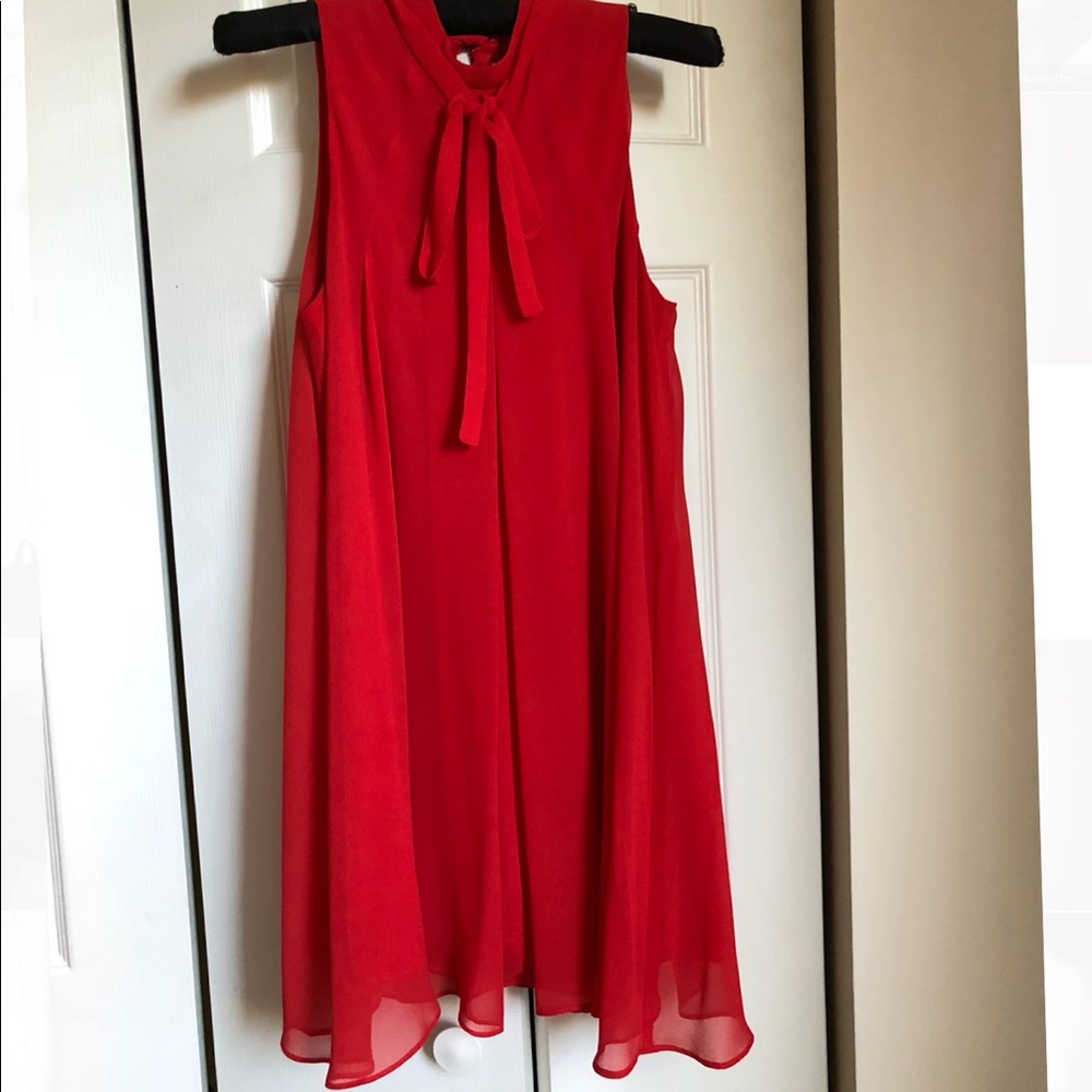 BCBG red dress with bow